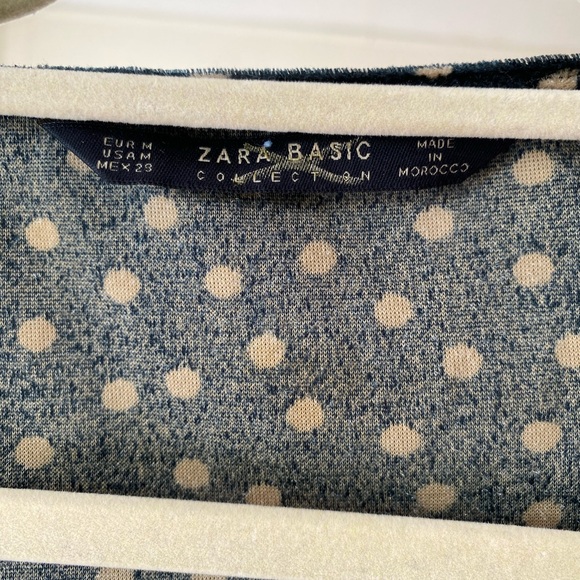 ZARA Green Polka Dot Velvet Twist Front Crossover Dress       Size Medium - Picture 4 of 10